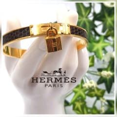 HERMES エルメス ケリーバングル カデナモチーフ ゴールド×ダーク
