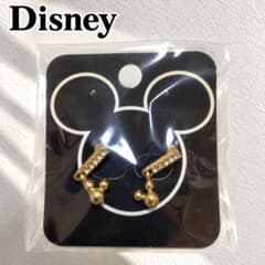 Disney ミッキー ピアス ラインストーン ゴールド 新品