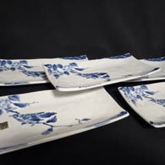 三洋陶器 龍峰窯 染付 花鳥風月 焼物皿　長角皿 5枚セット 三洋陶器 龍峰窯 染付 花鳥風月 焼物皿 長角皿 5枚セット - メルカリ