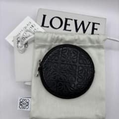 LOEWE コインケース クッキー リピート アナグラム ブラック 型押し