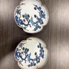 舘林源右衛門 染錦 松花鳥 木瓜型 - メルカリ