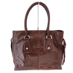 TOD'Sトートバッグ - ダークブラウン エナメル（レザー）のサムネイル