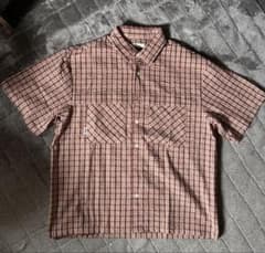 Adoon plain 半袖チェックシャツ　Lサイズのサムネイル