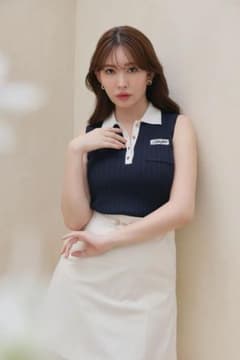 ハーリップトゥ】Calina Polo Knit Top ネイビー - メルカリ