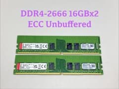KINGSTON DDR4-2666 ECC UDIMM 16GBx2枚(32G - メルカリ