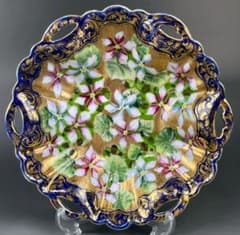 大型】オールドノリタケ 26.3㎝ 風景紋花瓶 金盛り 金彩 花器 花瓶