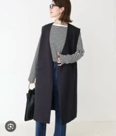 Spick & Span 二重折　ロングジレ　ネイビーのサムネイル