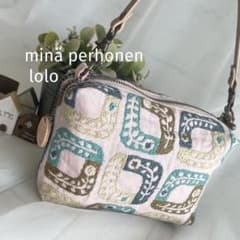 【希少】mina perhonen lolo ミニバッグ　チャック付　シルバー ハンドメイド ミニバッグポーチ ミナペルホネン lolo 531 - メルカリ