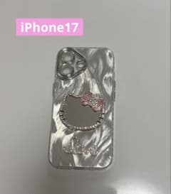 値下げ中iPhone17ケース キティ風 キラキラシルバー ミラー ハローキティのサムネイル