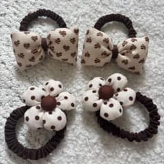 ハンドメイド ヘアゴム 4個セット リボン フラワーのサムネイル