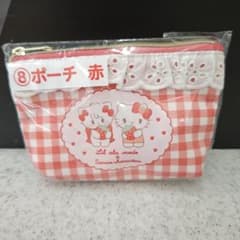 サンリオ ハローキティ チェックポーチ 赤のサムネイル