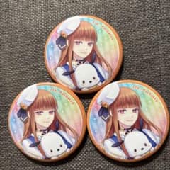 カラフルピーチ えとさん 缶バッジ 3点 等身 サンリオコラボ