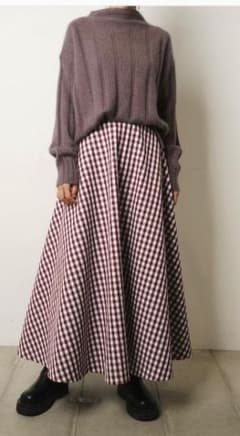 ルシェルブルー★Gingham Maxi Flare Skirtのサムネイル