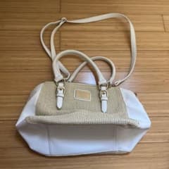 2WAY ショルダーバッグ ホワイト×ベージュのサムネイル