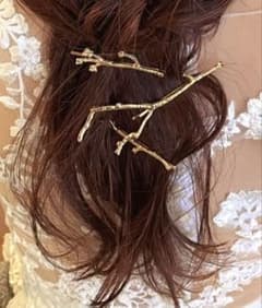 サンゴ モチーフ ゴールド ヘアピン 3本セットのサムネイル