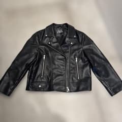 ZARA キッズ フェイクレザー ライダースジャケット 140cmのサムネイル