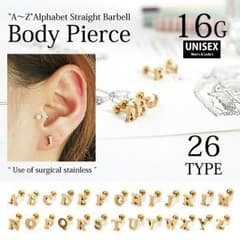 イニシャルピアス ゴールドのサムネイル