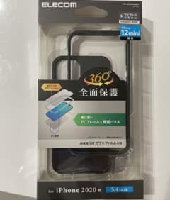 iPhone 12 mini ハイブリッドケース 360度保護　ブラックのサムネイル