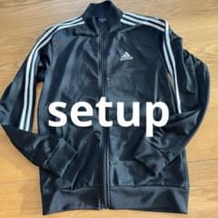 値下げしました!adidas ブラック ジャージ セットアップのサムネイル
