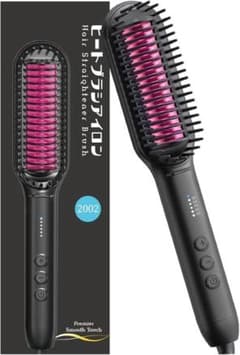 【新品未使用】ヒートブラシ ストレート ヘアアイロンブラシ 2WAY やけど防止のサムネイル