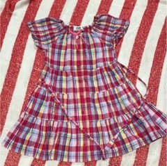 クラウンバンビ 美品 110 ワンピース 夏 ワンピ 女の子 チェックのサムネイル