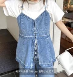 値下げしました　 2wayデニムキャミ　　colorブルーのサムネイル