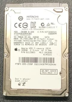 HDD 2.5インチ 320GB HITACHI 663時間使用のサムネイル