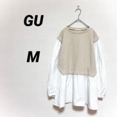 GU ジーユー ベストコンビネーションチュニック 長袖 Mサイズ ベージュ