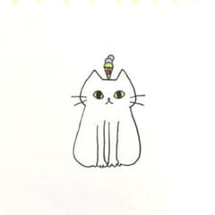 [1180] [흰 고양이의 그림] 오리지널 손으로 그린 ​​아날로그 일러스트 원화 자작 창작 아트 작품