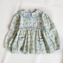 bonjour diary 2Y インド製 花柄ワンピース 100 長袖 黄緑 - メルカリ