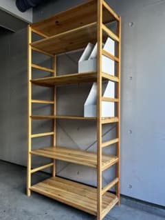 美品★無印 パイン材ユニットシェルフ・８６ｃｍ幅・大 追加棚板ファイルボックス付 美品☆無印 パイン材ユニットシェルフ・86cm幅・大 追加棚板