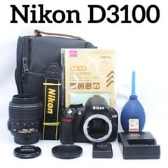 ✨️運動会に✨️Nikon D3100 手ぶれ補正レンズセット すぐ使える❣️ Nikon D3100 美品 手振れ補正レンズ付 初心者安心入門セット バッグ
