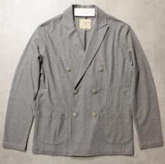 MORGANO☆新品モルガーノ グレー色コットンニットダブルジャケット50 