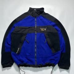 【アメリカ製】90s マウンテンハードウェア ソフトシェルジャケット L テック 90s マウンテンハードウェア USA製 フリースジャケット L 黒青 7996