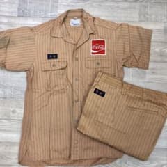 Coca-Cola コカコーラ ストライプ 昭和レトロ 公式 制服 ヴィンテージ