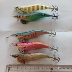 エギ 5本セット 3.0号と3.5号 釣り具 中古 DUEL SHIMANO 他のサムネイル