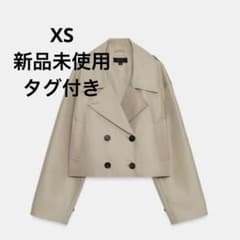 ZARA ショート丈ダブルブレストトレンチジャケット - メルカリ