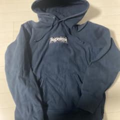Supreme ボックスロゴ　ネイビー パーカーのサムネイル