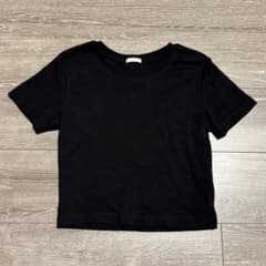 GU コットンミニT 半袖 S ブラック 黒