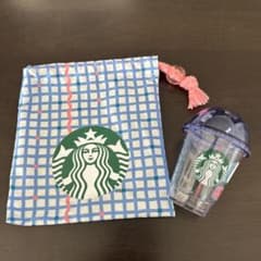 Starbucksチェック小物入れとカップセットのサムネイル