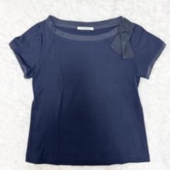 フォクシーニューヨーク】リボン背面ロゴ刺繍 カットソー42（ L〜 LL