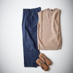 高級ニット定価39,600円 LOEFF ロエフ バスケット ニットベストのサムネイル