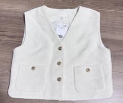 H&M ツイード風 ベスト ホワイト XSのサムネイル