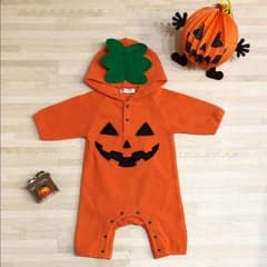ハロウィン かぼちゃ ロンパース 70cmのサムネイル