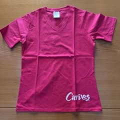 Curves ピンク Vネック Tシャツ SAのサムネイル