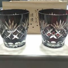 新品　切子　ガラス　ペア　セットのサムネイル