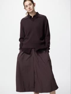 UNIQLO ウォッシャブルニットリブポロセーターのサムネイル