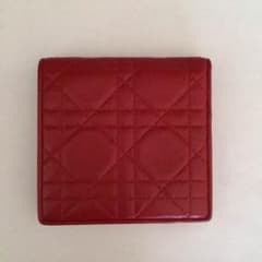 正規品❗️美品✨D ior 二つ折り財布 赤のサムネイル