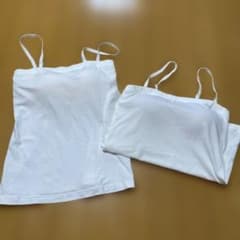 ホワイト コットン キャミソール 2枚セット　ユニクロMGU Sサイズのサムネイル