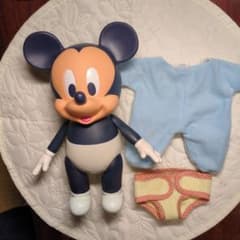 【貴重】【美品】ベイビーミッキー　ソフビニ人形　BABY MICKEYMOSEのサムネイル
